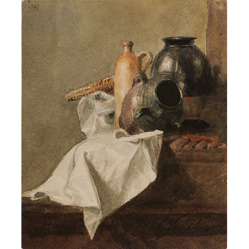 Still Life with a Bottle, a Jug and a Napkin